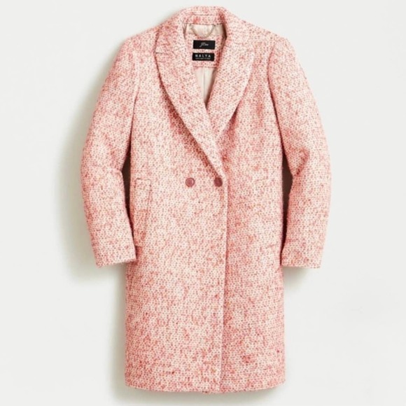 J. Crew Jackets & Blazers - J. CREW NALYA 6P Daphne Italian Tweed Coat Pink Topcoat Faded Guava Pink Rare